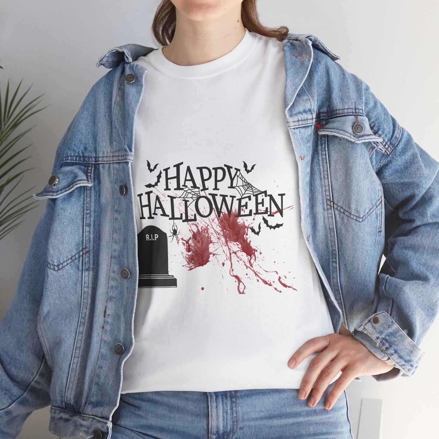 Halloween Spooky Unisex Heavy Cotton Tee, Happy Halloween Shirt, Horror T-Shirt, Costume Tee, Fall Festival Apparel