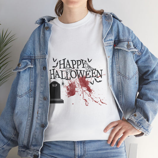 Halloween Spooky Unisex Heavy Cotton Tee, Happy Halloween Shirt, Horror T-Shirt, Costume Tee, Fall Festival Apparel